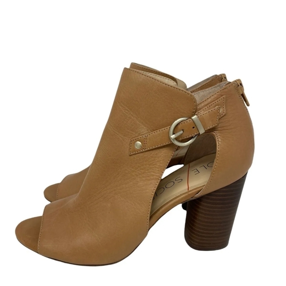 Sole Society Tan Peep-Toe Sandals